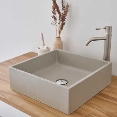 Vasque rectangulaire en béton gris 37 cm BERAH GETAH