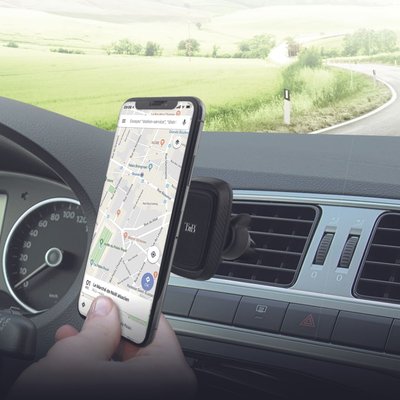 Support smartphone pour grille d'aération carbone noir TNB