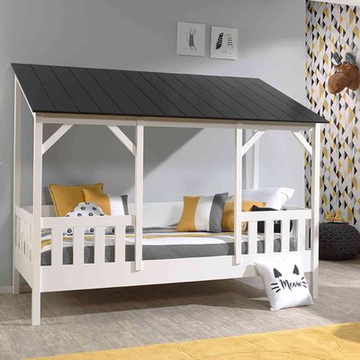 Lit cabane avec toit TERRE DE NUIT