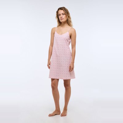Chemise de nuit vichy à fines bretelles en coton MONOPRIX