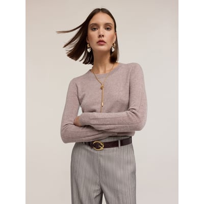 Pull en cachemire avec manches côtelées MOTIVI