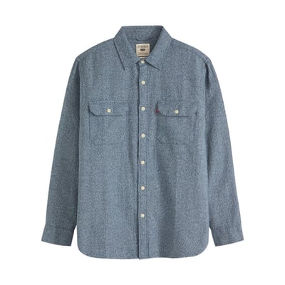 Chemise en coton bleu gris chinée avec une coupe droite et 2 poches LEVI'S
