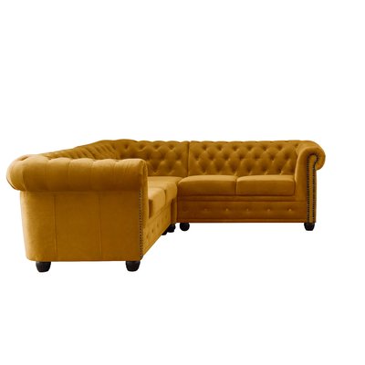Canapé d'Angle réversible en Velours 5 places - WILLIAM LISA DESIGN