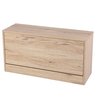 Meuble à chaussures bois 1 placard - 80x27x42cm WADIGA