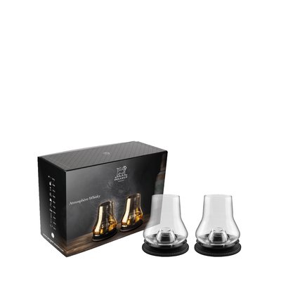 Coffret cadeau - 2 sets de dégustation Whisky avec socles rafraichisseurs noir mat Atmosphère Whisky PEUGEOT