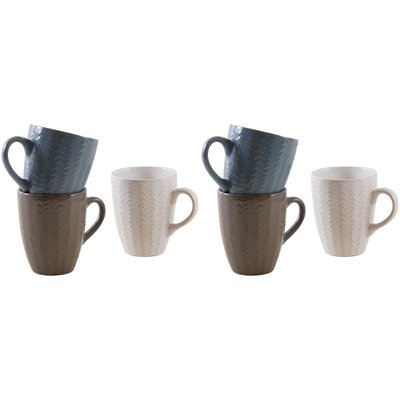Mug classique en grès Chevrons Lot de 6 AUBRY GASPARD