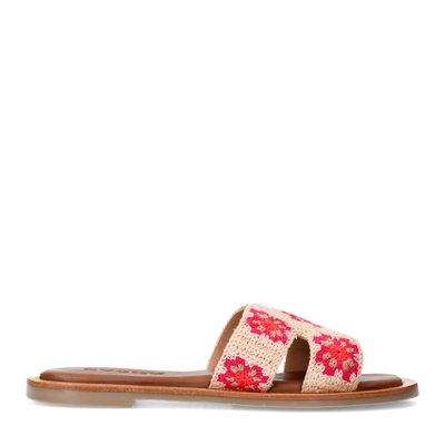 Claquettes avec fleurs brodées SACHA