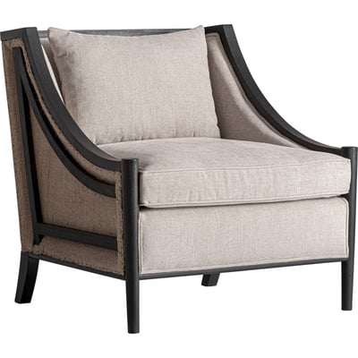 Fauteuil classique en lin et bois de mindi RECOLLECTION