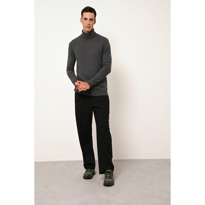 Pull Col Roulé 4 Fils Anthracite Chiné Sacha JUST CASHMERE