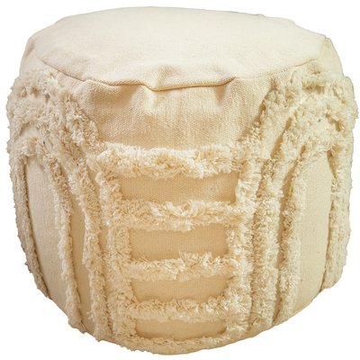 Pouf rond texturé bohème 100% coton AMPHORE FUTURE HOME