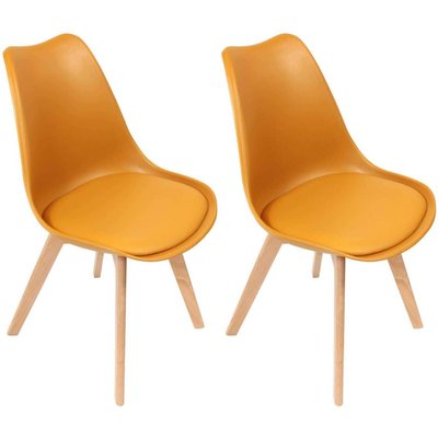 Chaise scandinave avec assise rembourrée (Lot de 2) CMP