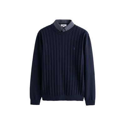 Pull standard en maille torsadée col chemise NEXT