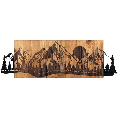 Décoration murale en bois et métal Walnut Coucher du soleil HANAH HOME