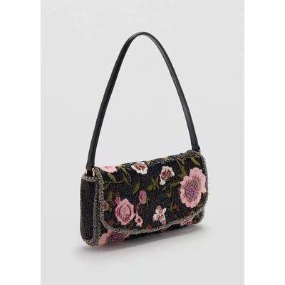 Sac avec broderie en strass imprimé à fleurs MANGO
