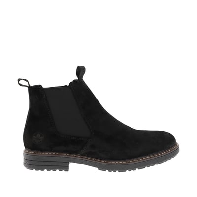Boots en cuir noir munies d'un zip et d'un soufflet élastiqué RIEKER