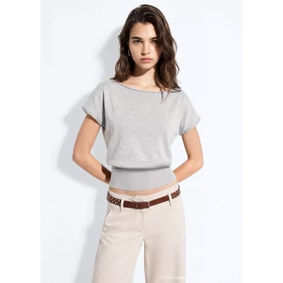 Pull en maille à manches courtes MANGO TEEN