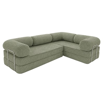 Canapé d'angle modulable velours côtelé SURB MEOW BABY