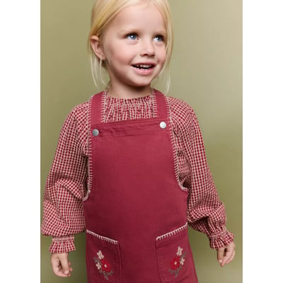 Robe chasuble en denim avec surpiqûres MANGO BABY