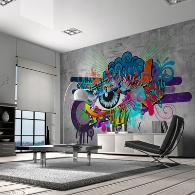 Papier peint intissé panoramique Street art Graffiti eye EDEN