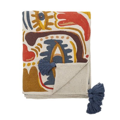 Plaid coton recyclé motif abstrait  Horus BLOOMINGVILLE