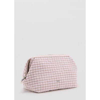 Trousse à carreaux en mélange de coton MANGO