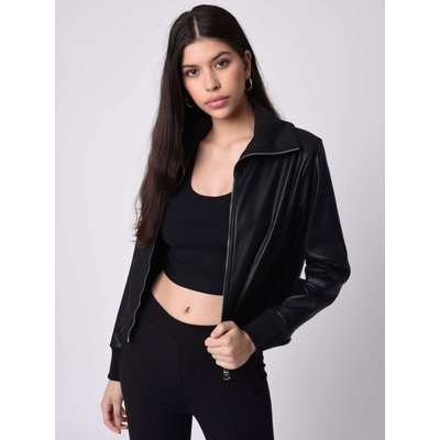 Veste basic simili cuir col aviateur PROJECT X