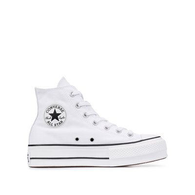 Converse plataforma blancas altas outlet