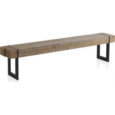 Banc bois naturel et pieds métal style industriel élégant RECOLLECTION