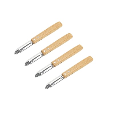 Set de 4 éplucheurs en inox et bois COUNTRY NIROSTA