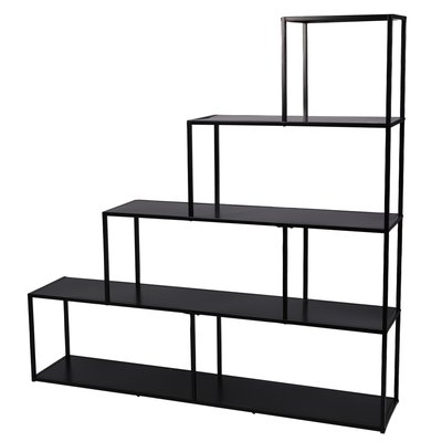 Étagère bibliothèque escalier métal noir 4 niveaux 160x30x157cm URBAN LIVING