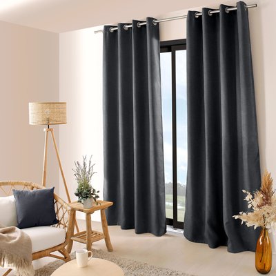 Rideau occultant uni et fileté HOME MAISON