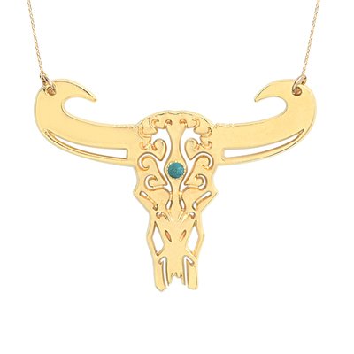 Collier tatoo buffle grand modele turquoise CAROLINE NAJMAN