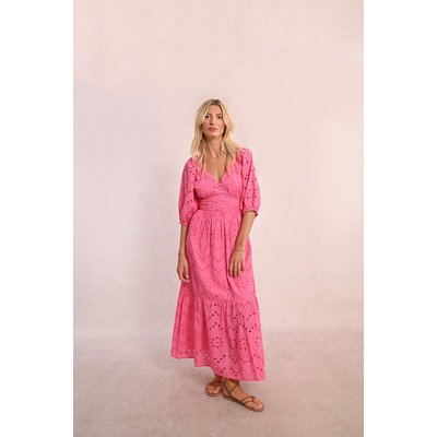 Robe longue brodée manches courtes MOLLY BRACKEN