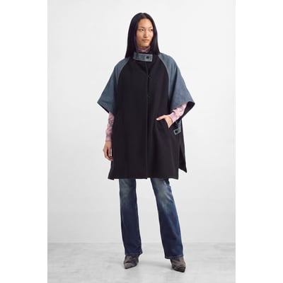 Poncho en denim combiné DESIGUAL