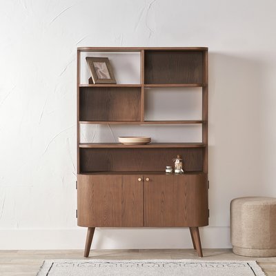 Elion Retro Dark Ash Wood 2 Doors Display Unit SO'HOME