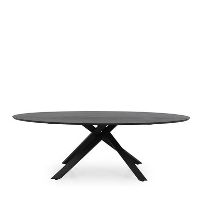 Table à manger 10 personnes ovale en bois et métal - Cox TENZO