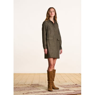 Robe 100% Lin La Fée Maraboutée - Taille 42 - Couleur Multicolore / Chocolat - Occasion Très Bon état
