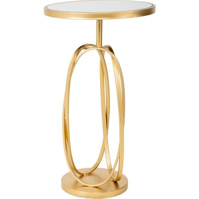 Table dappoint dorée en métal et verre au design élégant RECOLLECTION