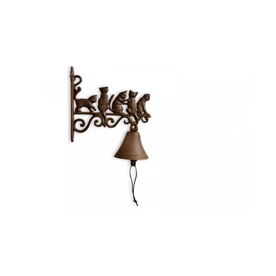 Cloche Chats Fonte Marron 20.5x9x27cm DECORATION D’AUTREFOIS
