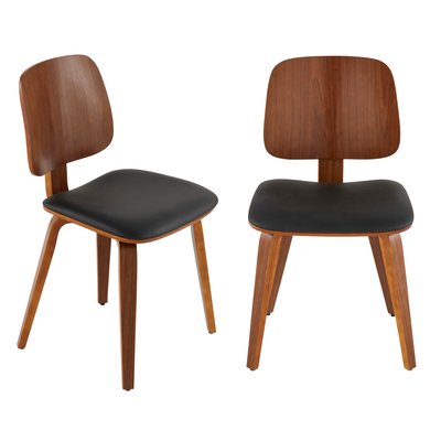 Lot de 2 chaises en vinyle noir H80,5 cm - BRAND SIGNATURE