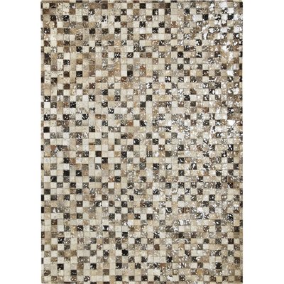 Tapis de salon en cuir recyclé CUIR EXTRA SILVER THE DECO FACTORY