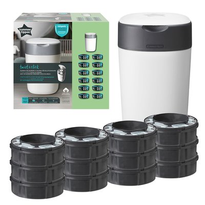 Kit Caixote do lixo para fraldas Twist et Click 12 recargas TOMMEE TIPPEE
