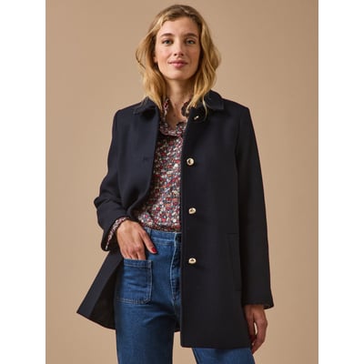 Manteau droit lainage uni CYRILLUS