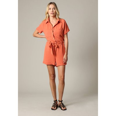 Combinaison short à col chemise avec ceinture à nouer FLINE DEELUXE