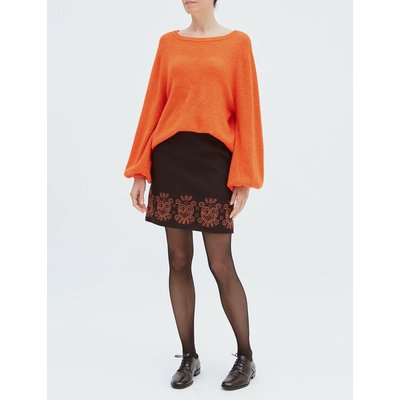 Jupe Sophia en laine marron fonc?� INES DE LA FRESSANGE PARIS