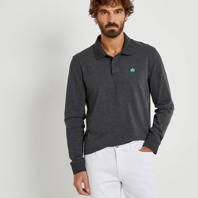 Polo a maniche lunghe, ricamata in puro cotone biologico LA REDOUTE COLLECTIONS