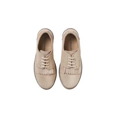 Derbies frangées à lacets cuir junior VERTBAUDET