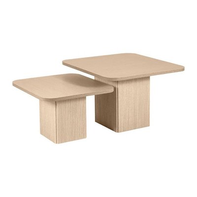 Lot de 2 tables gigognes mélaminé naturel DECORATIE