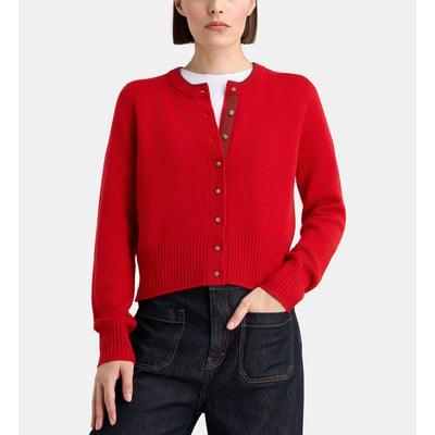 Cardigan droit zali boutons bijoux cachemire GALERIES LAFAYETTE