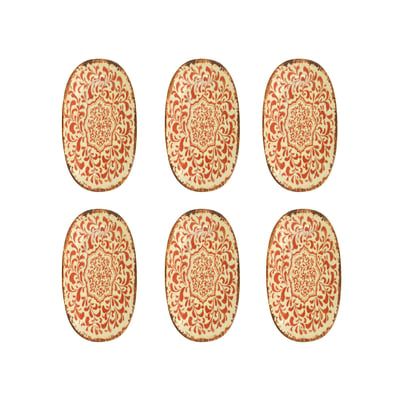 Lot de 6 assiettes ovales 23,5cm en porcelaine, PALAZZO OGO LIVING
